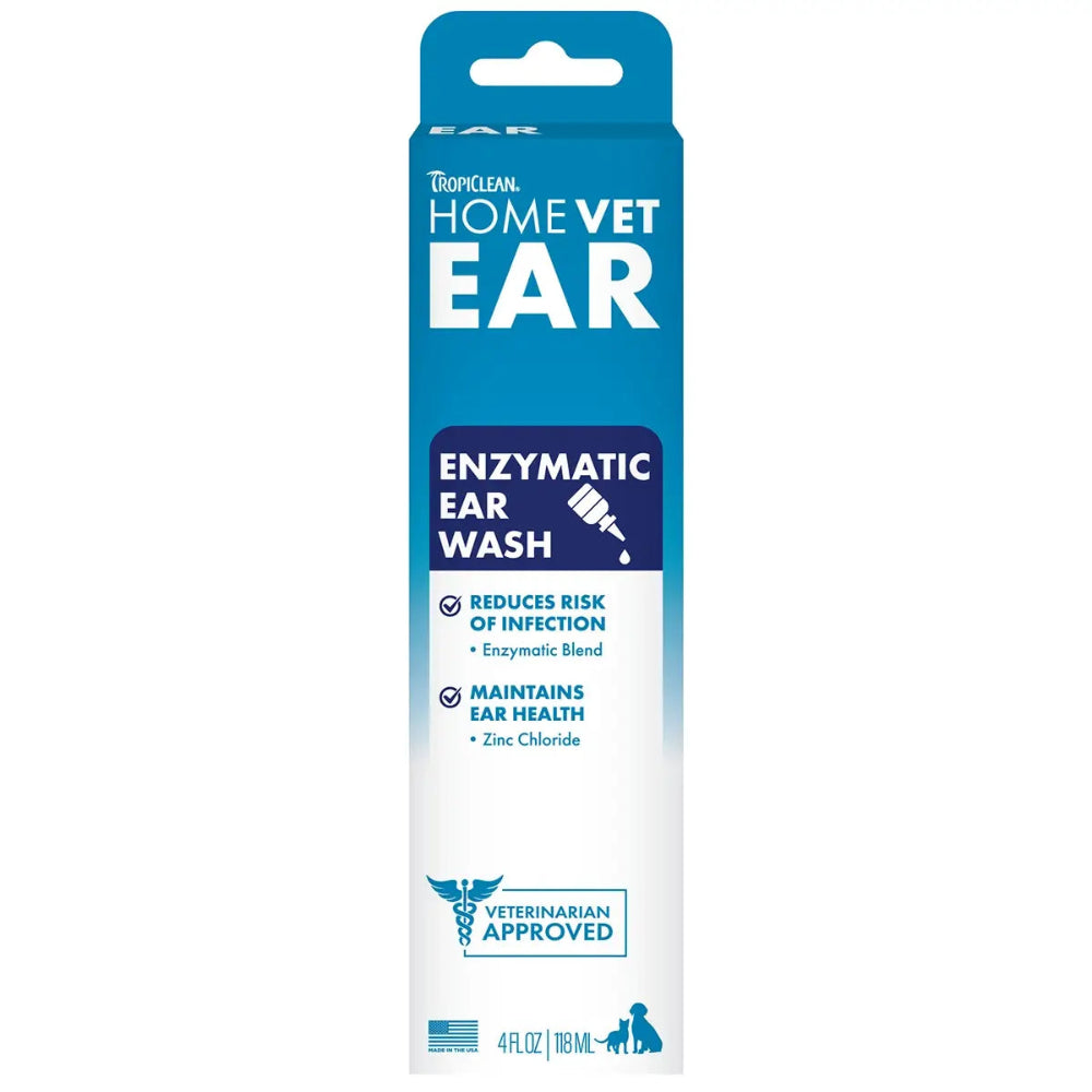 TropiClean HomeVet Enzymatic Ear Wash - 4 oz.