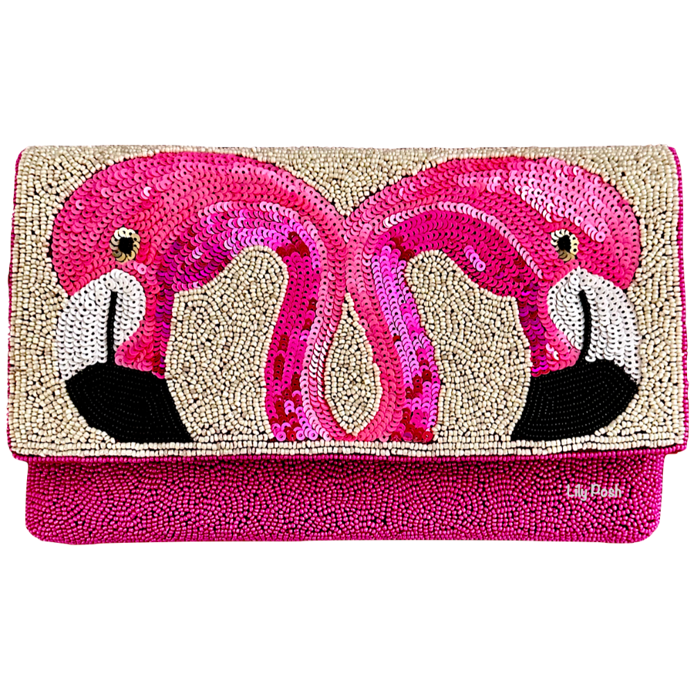 Lily Posh Beaded Crossbody Clutch Bags - 6" x 10"