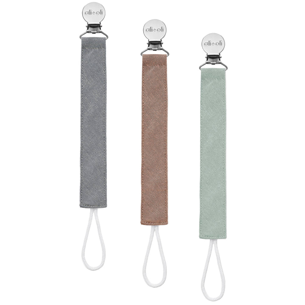 Ali + Oli Linen Pacifier Clips - 3 pc.