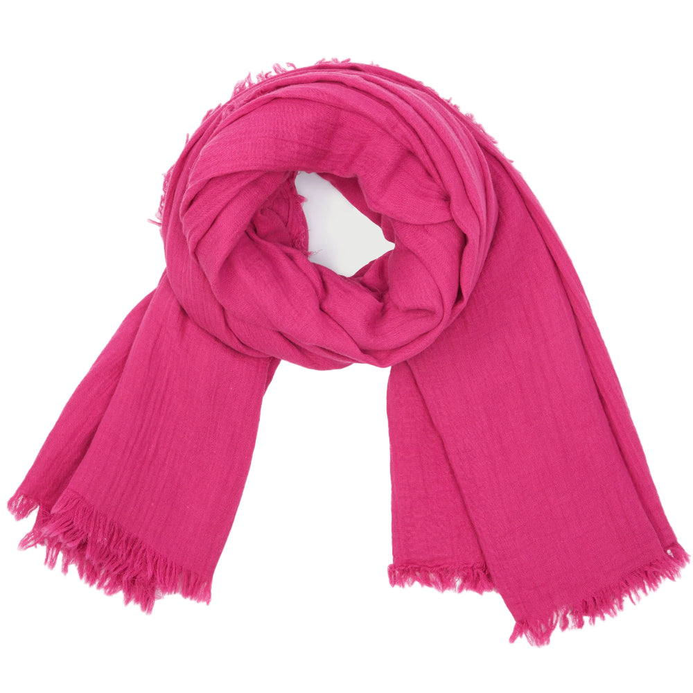 Saachi Cotton Fringed Light Scarves - 39" x 71"