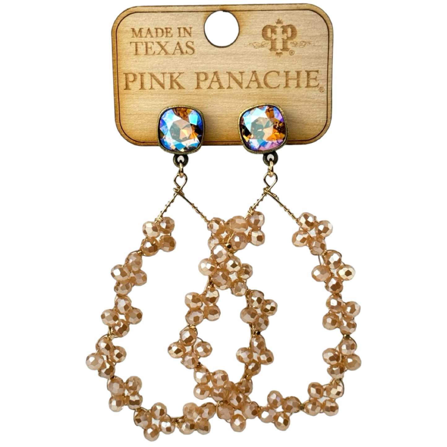 Pink Panache Floral Bead Teardrop Earrings