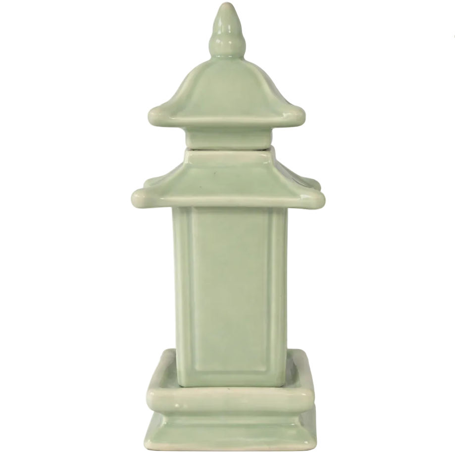 Enchanted Home Green Ceramic Mini Pagoda - 7"