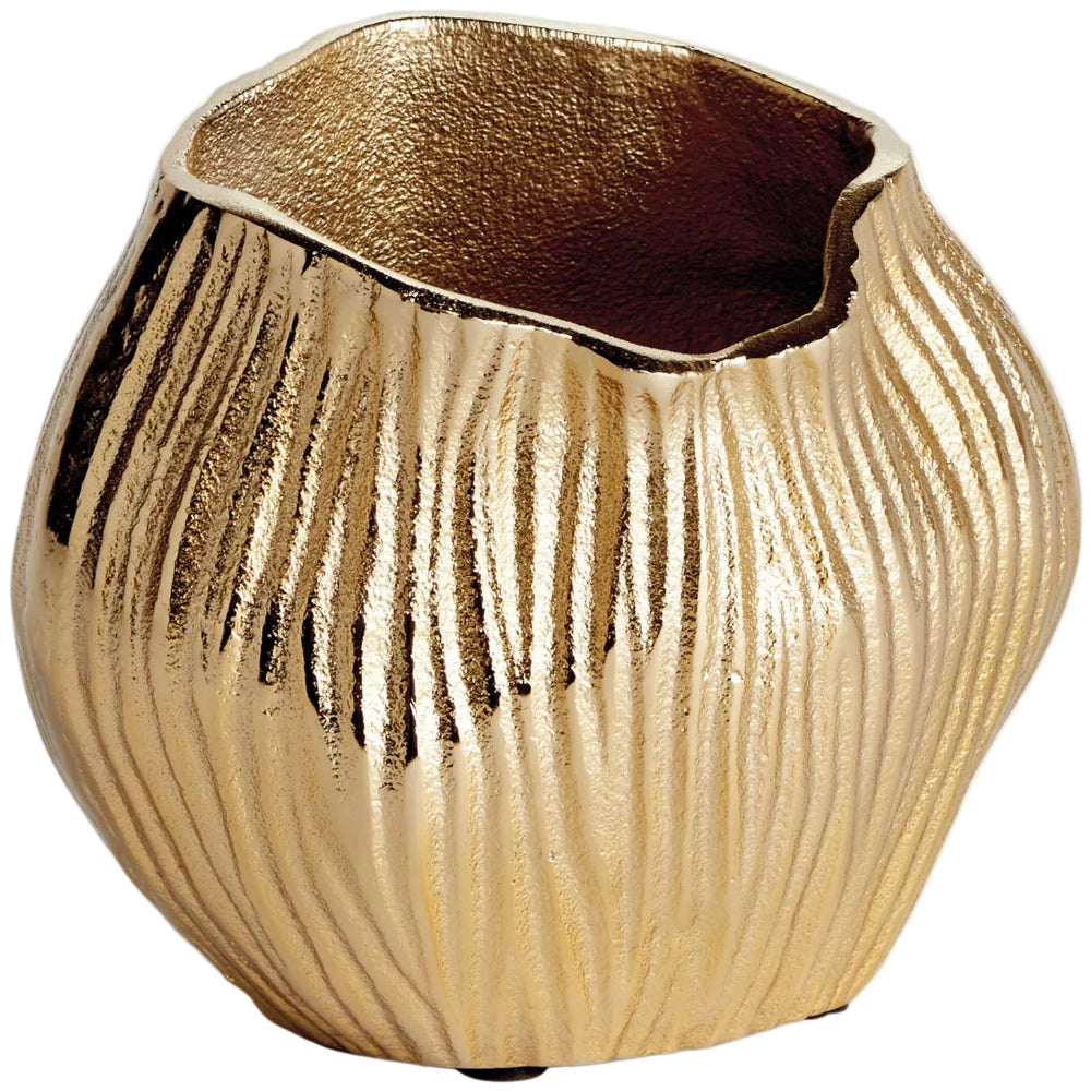 Napa Gold-Toned Lillian Cast Aluminum Vase - 7"