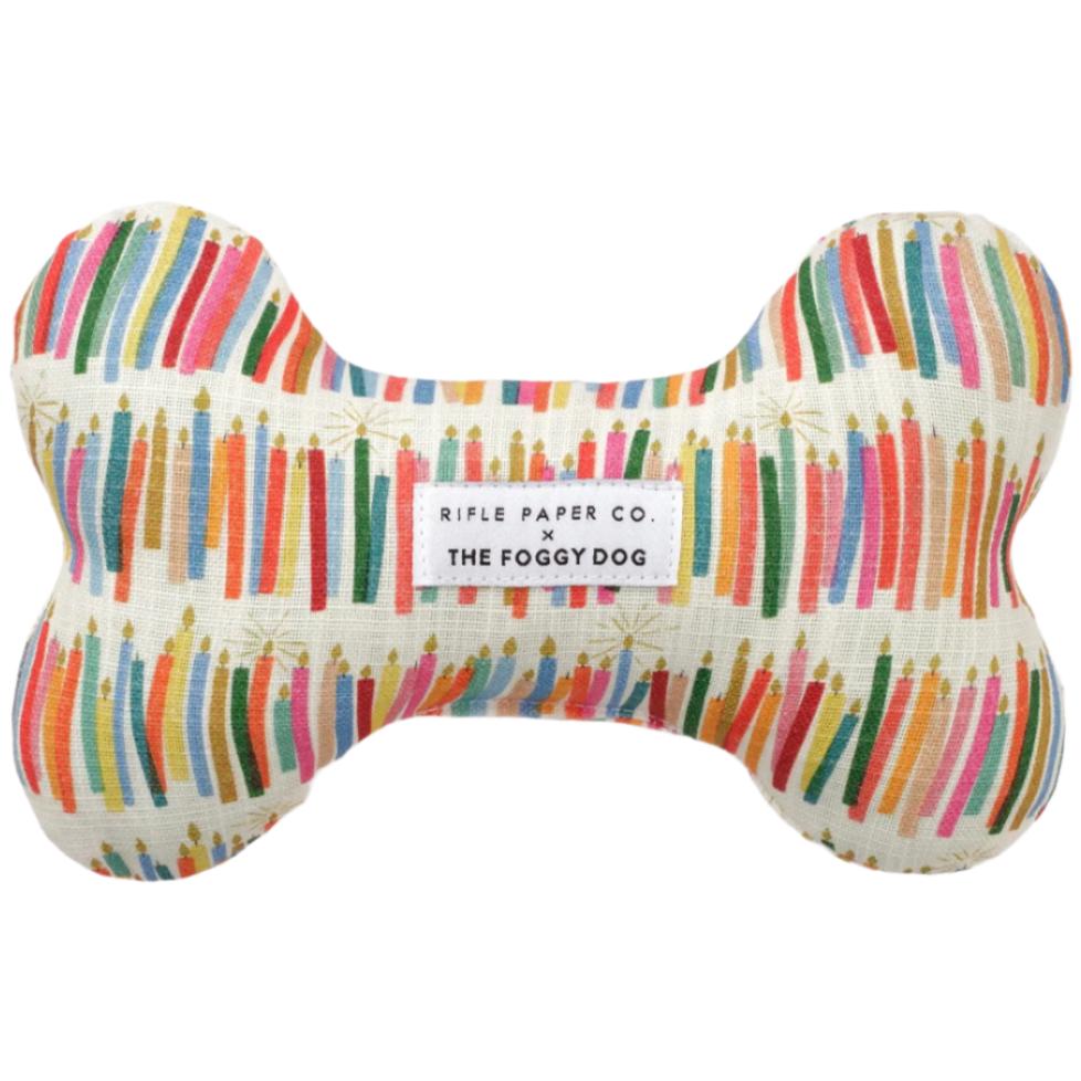 Foggy Dog Cotton Canvas Bone Squeak Toys