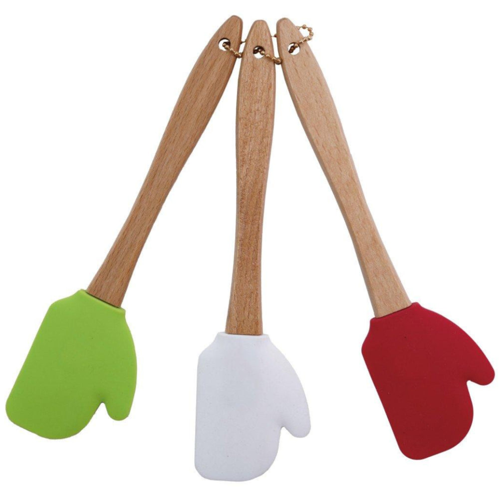 Christmas Mitten Silicone Spatulas w/ Wood Handles - 3 pc.
