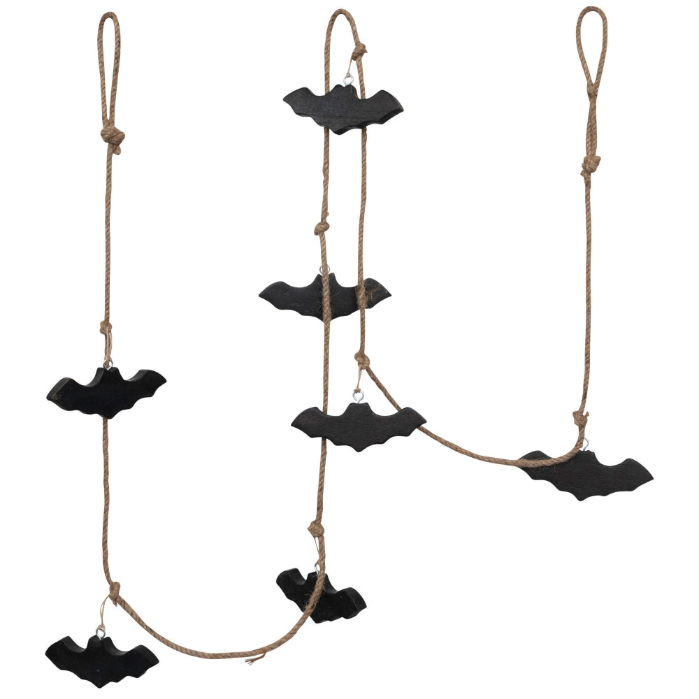 Halloween Shapes Mango Wood & Jute Garlands - 6'