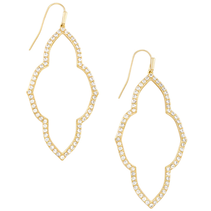 Kendra Scott Abbie Gold Open Frame Rhinestone Earrings