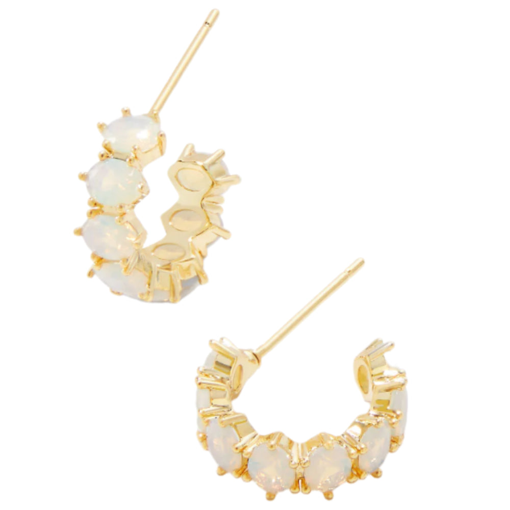 Kendra Scott Cailin Gold & Crystal "Huggie" Earrings