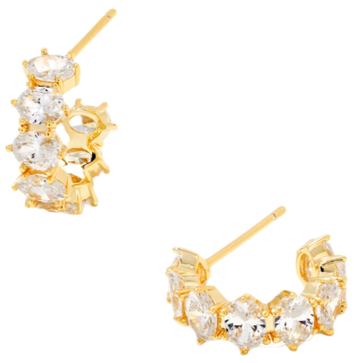 Kendra Scott Cailin Gold & Crystal "Huggie" Earrings