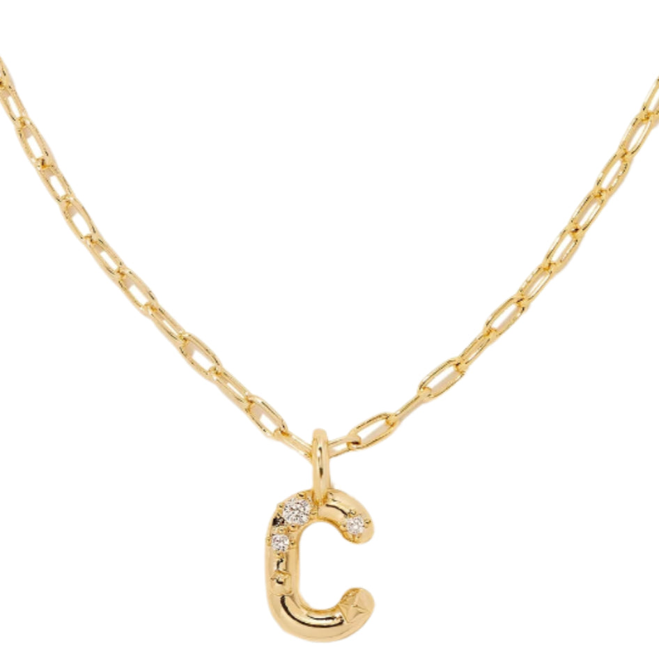 Kendra Scott Gold Crystal Letter Pendant Necklaces