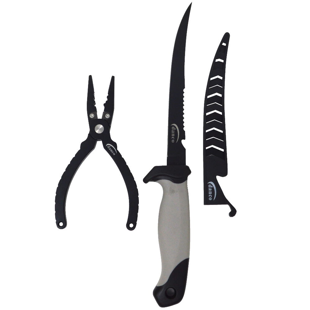 Danco Fishing Pliers & 7" Filet Knife Combo Set