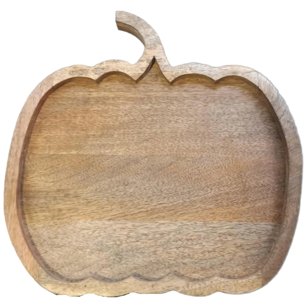 CO-OP Pumpkin-Shaped Mango Wood Tray - 9.5" x 12"