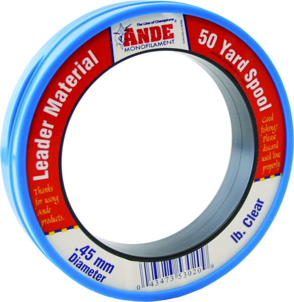 ANDE Clear Monofilament Fishing Leader Line - 20 lb. to 50 lb.