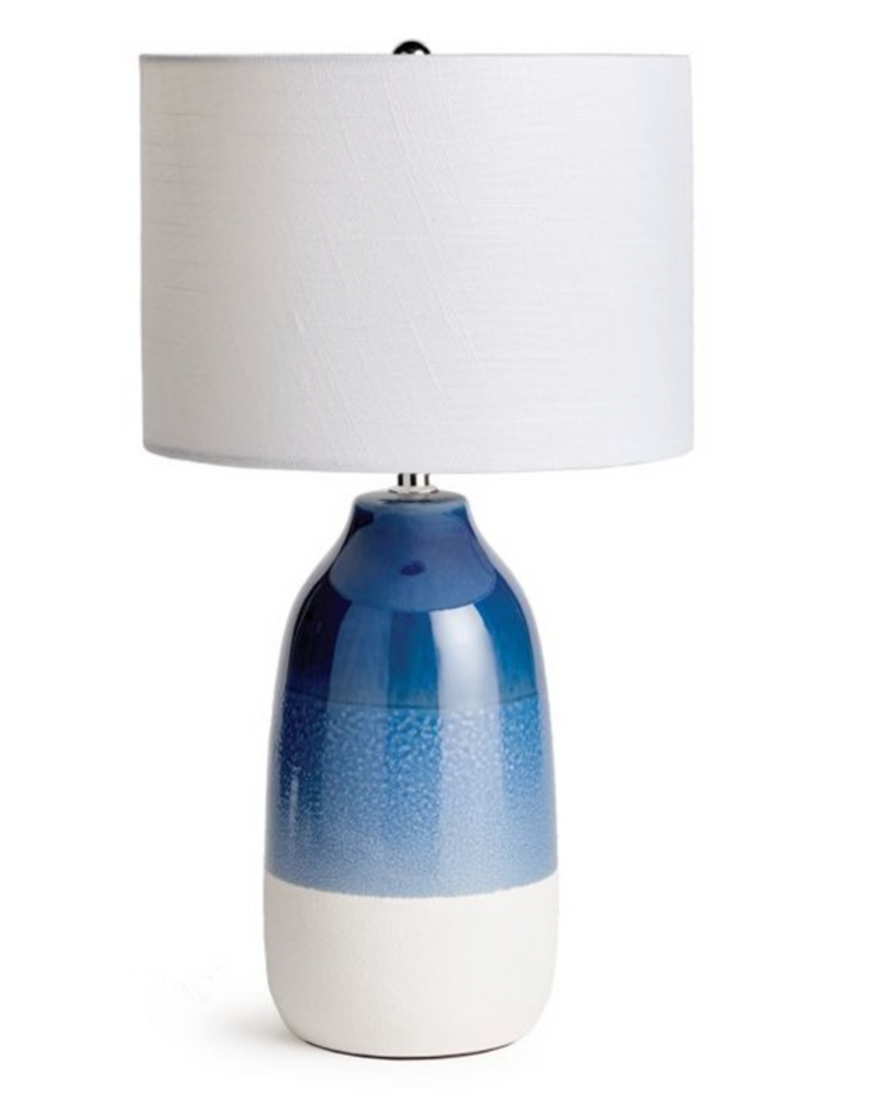 Blue & White Palisades Ceramic Glazed Table Lamp