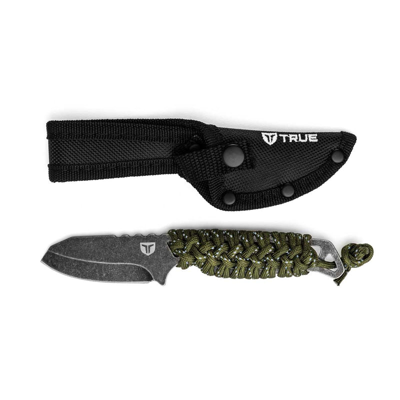 TRUE Nekkid Fixed Blade Knife - Paracord Wrapped Handle
