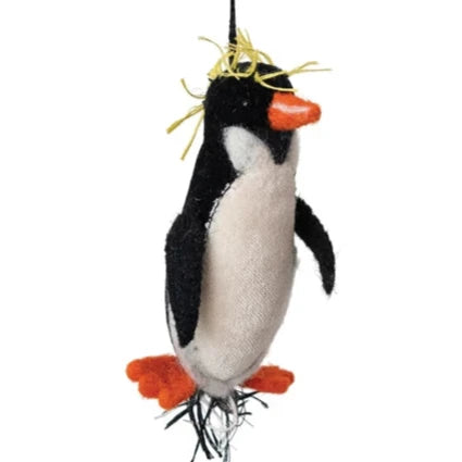 Handmade Cotton Velvet Emperor Penguin Ornament