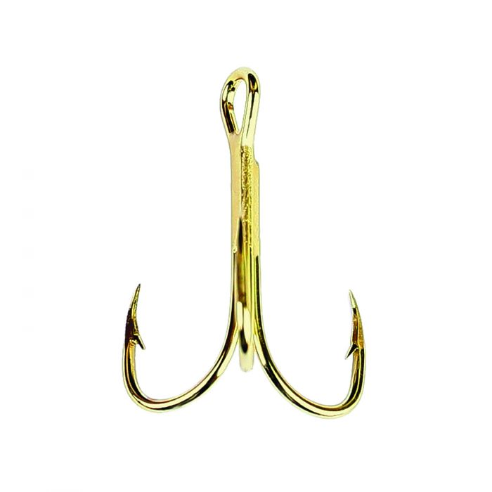 Eagle Claw 376 Gold 2x Treble Hook - Size 4, 5 Pack