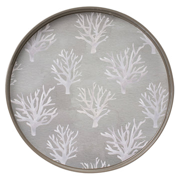 Neutral Coral 15" Round Tray