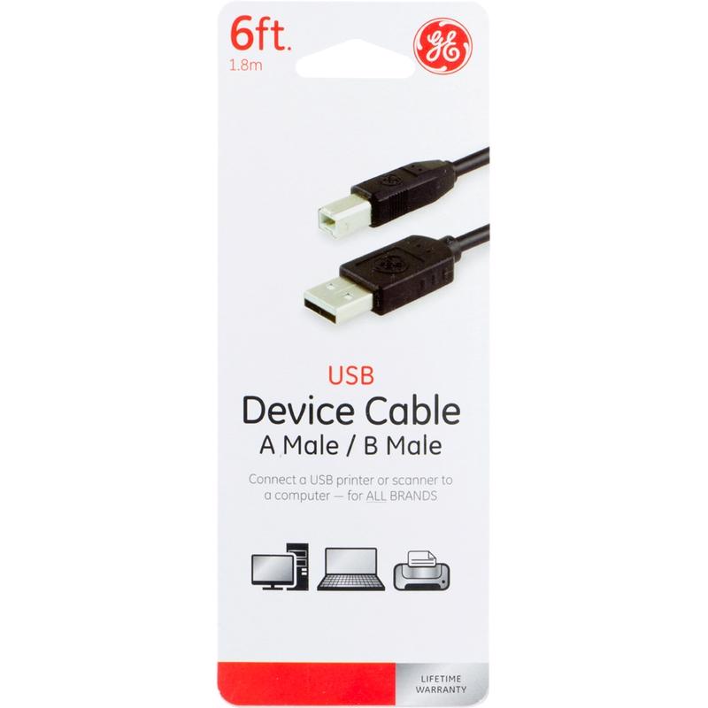GE 6' USB Device Cable A-B