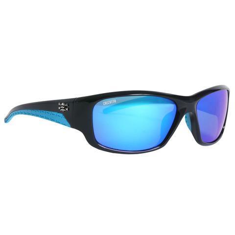 Calcutta Jost Sunglasses - Black with Blue Mirror Lens