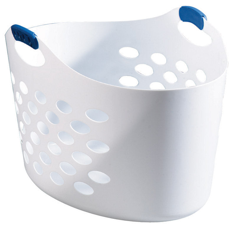 Laundry Hamper, 1.5 Bushel - White Plastic