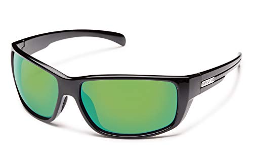Suncloud Milestone Sunglasses - Black Frame Green Mirror Lens