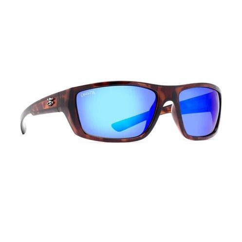 Calcutta Shock Wave Sunglasses - Tortoise Frame with Blue Mirror Lens