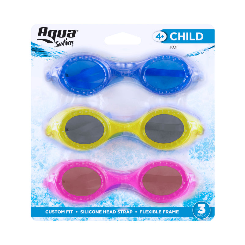 Aqua Swim Assorted Child Goggles - 3 Pack