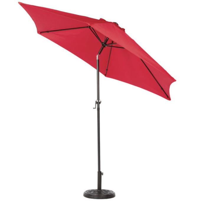 living accents 9 ft tiltable brown market patio umbrella ft. Taupe : Patio, Lawn & Garden It is made with a sturdy steel pole and durable steel ribs and features a hexagon polyester fabric canopy Origin 21 9-ft Aluminum Red