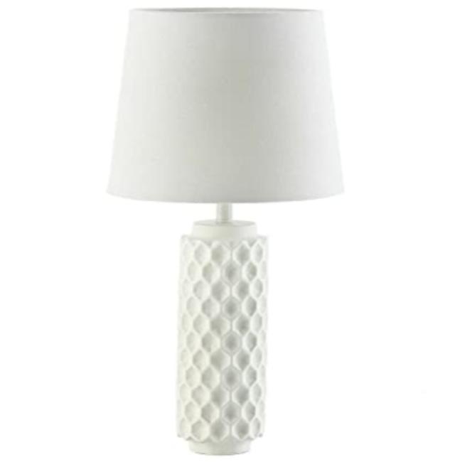 Sigma White Cylinder Honeycomb Table Lamp