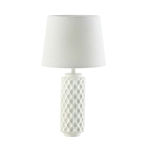 White Cylinder Honeycomb Table Lamp
