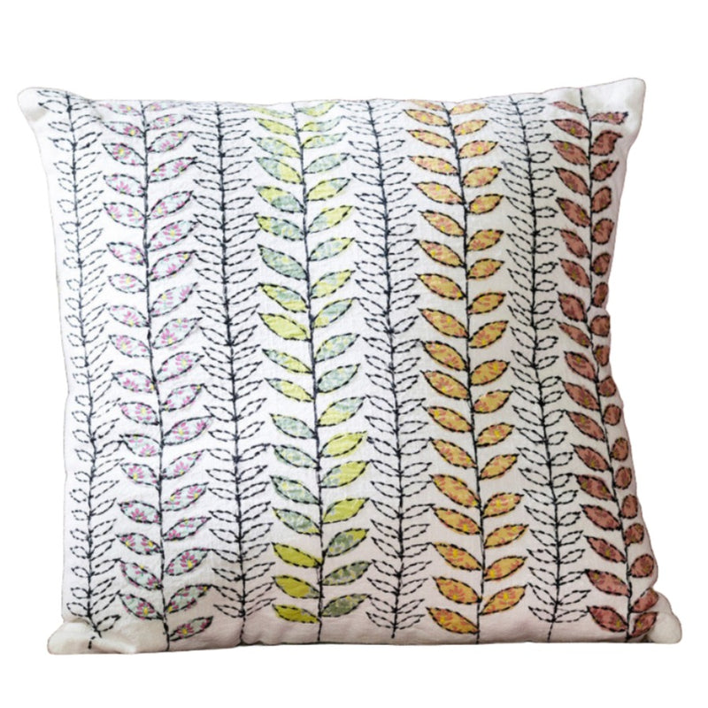 Embroidered Vine Pattern Pillow