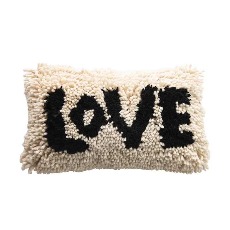 Love Woven Wool Shag Lumbar Pillow